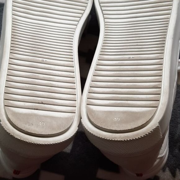 Marcel de Bruxelles White Leather Suede Side Zipper High Top Men's Sneakers 40/7 - Picture 6 of 16